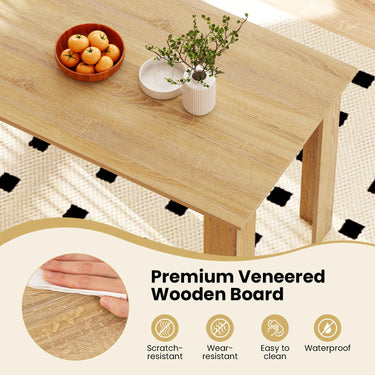 120 CM Dining Table for 4-6, Wooden Rectangular Table