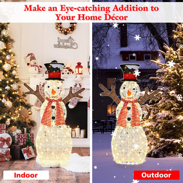 Pre-Lit 150 LED Lights Standing Snowman Christmas Decoration