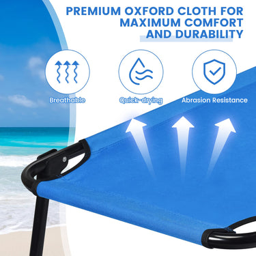 Portable Folding Camping Cot, 75" Outdoor Fabric Sleeping Cot with Sturdy Metal Frame & Non-Slip Feet