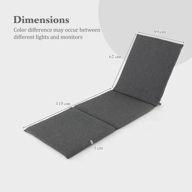 Outdoor Chaise Lounge Cushion, Patio Furniture Pad with Hook & Loop Fastener Fixing Straps - PatiojoyAU