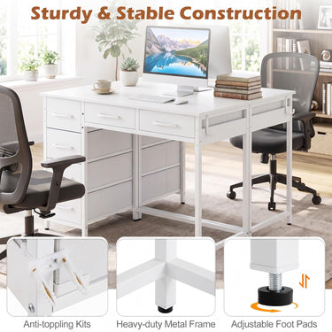 Computer Desk with Reversible Drawers