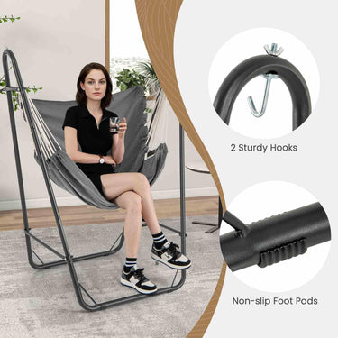Swing Chair with Heavy Duty Steel Frame and Side Pocket