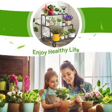 Metal Plant Stand, 3 Tier Planter Rack, Ladder Plant Shelves