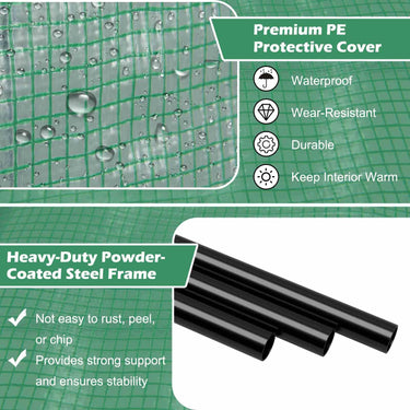 199 x 98 x 215cm Mini Lean to Walk in Greenhouse