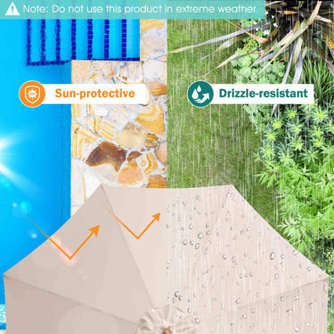 3M Patio Umbrella, Outdoor Table Market Umbrella with 8 Bamboo Ribs - PatiojoyAU