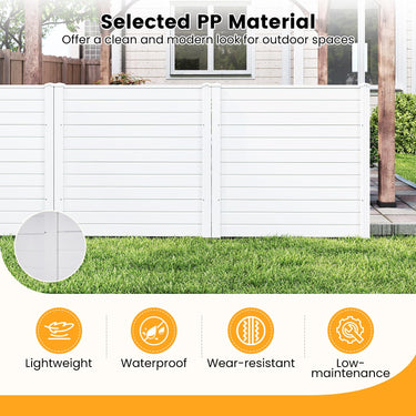 2 Panels 123cm x 123cm PP Privacy Fence Screen with Galvanized Ground Stakes