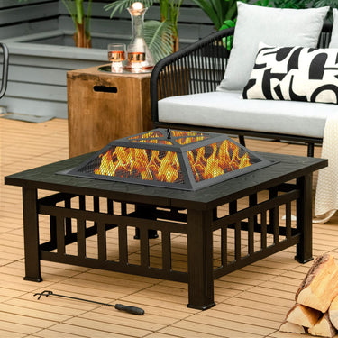 3 in 1 Fire Pit with Spark Screen Cover
