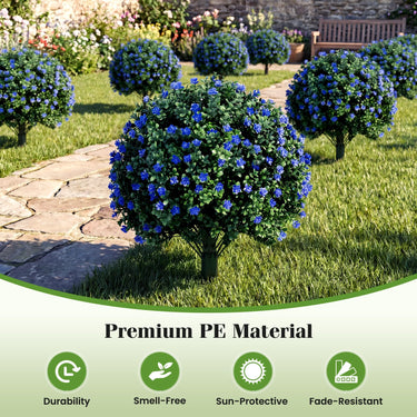 2 Pack Artificial Camellia Boxwood Topiary Ball Trees