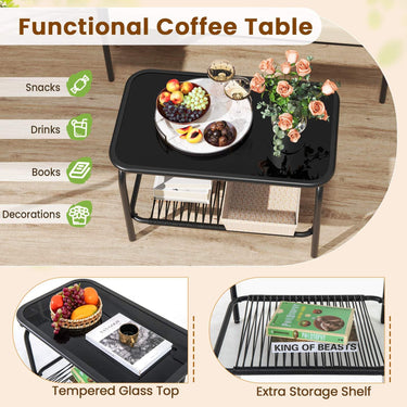 4 Pieces Patio Furniture Set with Loveseat