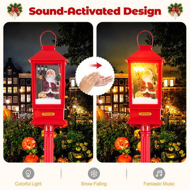 155cm Christmas Street Lamp with Detachable Snow Globe Lantern