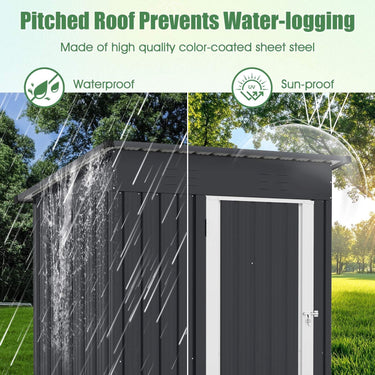 1.5 x 0.9M Outdoor Storage Shed Galvanized Metal Tool House