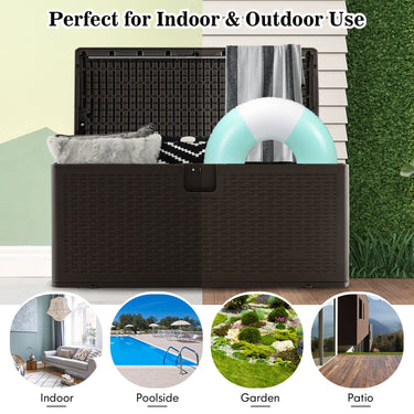 378 L Patio Deck Box, All Weather Storage Container w/Lockable Lid