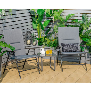 Padded Folding Portable Chair Camping Dining Outdoor Beach Chair Grey