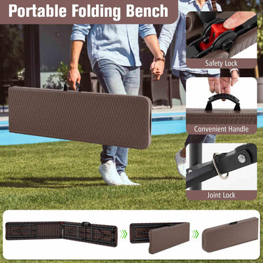 180cm Outdoor Plastic Folding Bench for Outdoor Camping Picnic Party Soccer Events