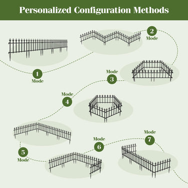 0-Pack Decorative Metal Garden Fence, 280/560 x 44cm Small Border Folding Fence