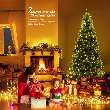 1.2/1.5/1.8/2.1/2.4 M Pre-Lit Artificial Christmas Tree with Multicolored LED Lights for Festival