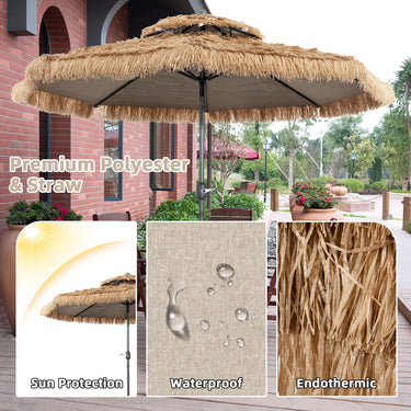 Thatched Tiki Umbrella, Hawaiian Style Patio Beach Umbrella