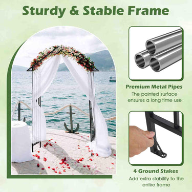 Modern Garden Arbor Garden Trellis Pergola w/Multiple Side Crossbars