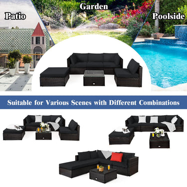 5PCS Outdoor Sofa Wicker Patio Furniture