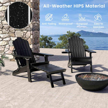 Patio Adirondack Chair, All-Weather HIPS 180kg Loaded Lounge Chair