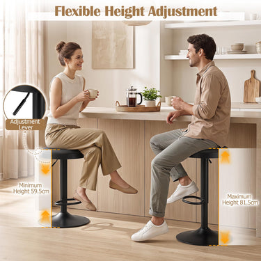 Moder Height Adjustment Bar Stools with and D-Shaped Footrest Set of 2