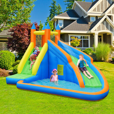 Inflatable Water Slide with Climb Wall for Indoor/Outdoor Use with Blower