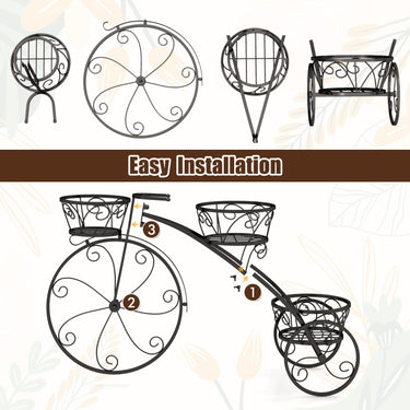 Tricycle Plant Stand, Flower Pot Cart Holder