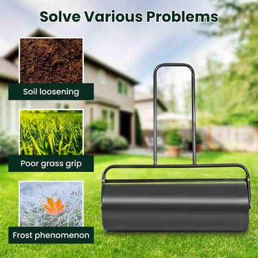 48L/63L Lawn Roller Heavy-Duty Steel Push/Pull Sod Roller