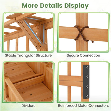 183 CM Tall Large Raised Garden Bed w/Lattice Trellis Hanging Roof, Drainage Holes