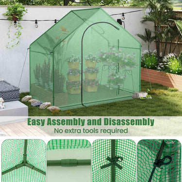 1.79 x 1 x 1.67M Mini Walk-in Greenhouse Portable Outdoor Warm House for Winter w/ PE Cover