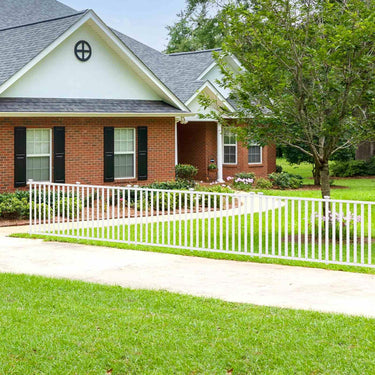 Picket Fence, 2M L x 1.3M H Decorative Fence, 2 No Dig Fence Panels for Soft Ground - PatiojoyAU