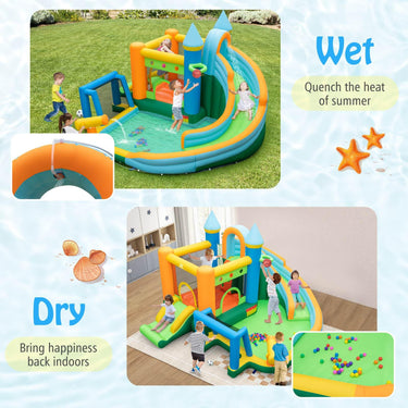 Inflatable Water Slide with Climbing Wall and Ocean Balls