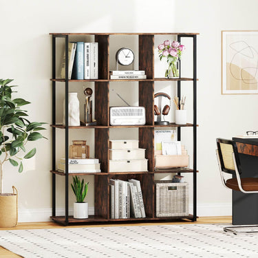 12-Cube Tall Freestanding Bookcase with 2 Anti-tipping Kits