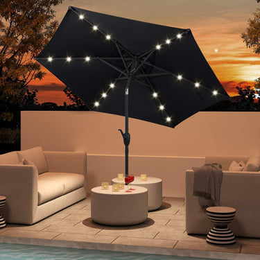 2.3M Solar Powered Garden Table Umbrella for Backyard, Beach