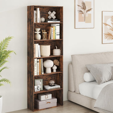 6-Tier Open Bookcase 178 cm Tall Floor Standing Book Storage Organizer
