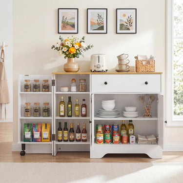105cm Storage Buffet Cabinet with 3 Doors Drawer and Shelves for Home Dining