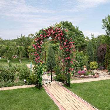 Garden Arch Arbor Trellis with Gate for Wedding Party Ceremony Decor