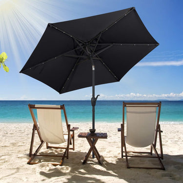 2.3M Solar Powered Garden Table Umbrella for Backyard, Beach