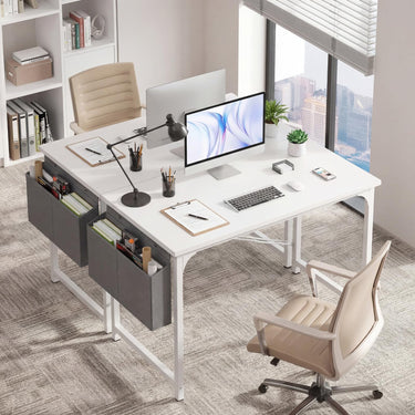 100cm Computer Desk Industrial Study Writing Desk with Storage Bag and Hanging Hook