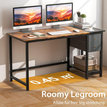 120 cm Home Office Desk with 2 Drawers & Hanging Hook