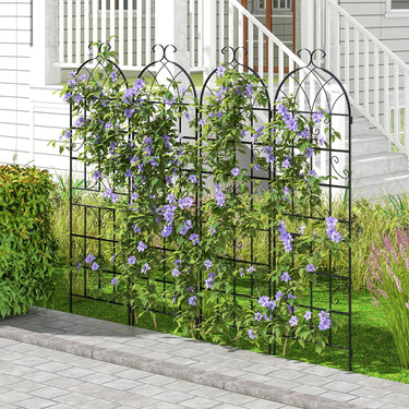2 Pack Fence Trellis Panels Metal Garden Trellis for Climbing Plants