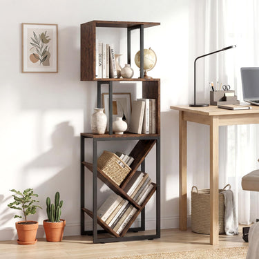 6-Tier Bookshelf with Open Display Shelves and Freestanding Storage Organizer for Living Room