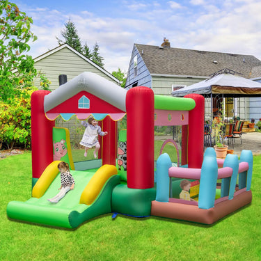 Inflatable Bounce House, 4-in-1 Farm Themed Jumping Castle with Slide