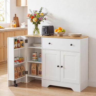 105cm Storage Buffet Cabinet with 3 Doors Drawer and Shelves for Home Dining