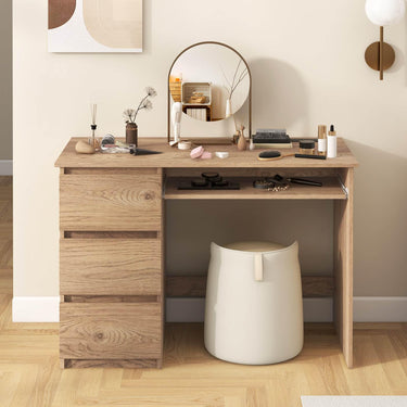 Modern Computer Desk with Power Outlet and 3 Large Drawers