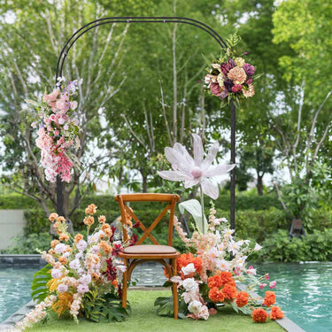 Garden Arch Trellis 1.5m L x 2.4m H Outdoor Metal Arbor Trellis for Climbing Plants