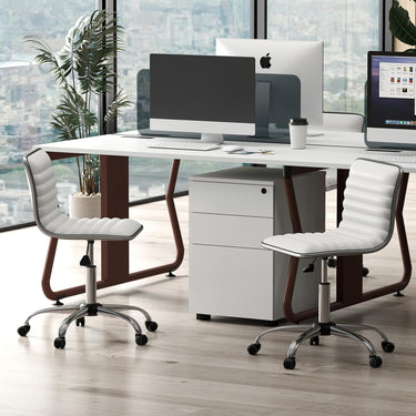 Adjustable Office Task Chair with Swivel Seat and 5 Universal Wheels