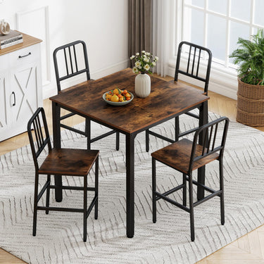 Counter Height Dining Table Set for 4 5-Piece Kitchen Bar Table and Chairs Set