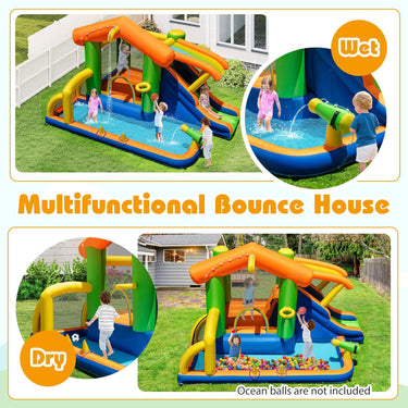 Inflatable Bounce House 8-In-1 Multifunctional Water Park