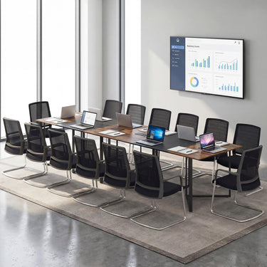 180 CM Conference Table for 6-8 People with 2 Cable Grommets